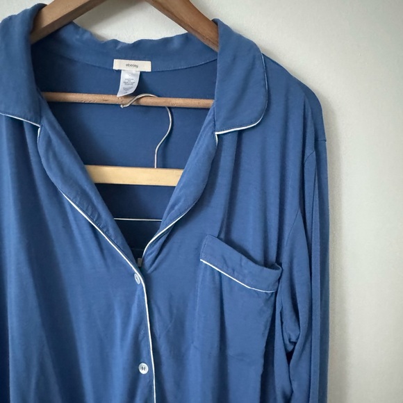 Eberjey L Gisele Long-Sleeve Tencel Pajama Set in Blue - Picture 5 of 8